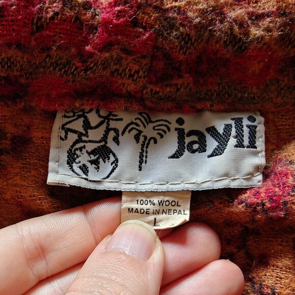 Jayli Nepal Wool Fringe Boho Pants L - Picture 9 of 10